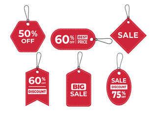 set of price tags discount on paper vector illustration template, shopping labels, best price. vector illustration
