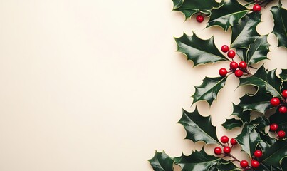 Fototapeta premium A white background with a red and green Christmas tree