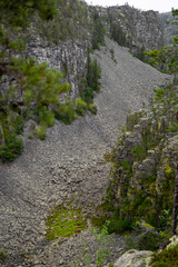 A ravine found in the Norwegian mountains during summer