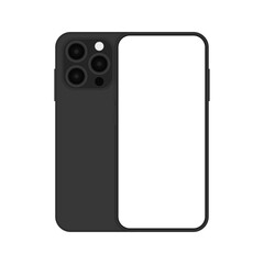 High-Quality Realistic Smartphone Mockup | 3D Mobile Phone Vector Device Front and Back View on White Background for UI and UX Presentation. Vector.