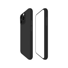 High-Quality Realistic Smartphone Mockup | 3D Mobile Phone Vector Device Top, Side and Perspective View on White Background for UI and UX Presentation. Vector.