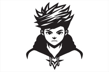 Anime silhouette illustration