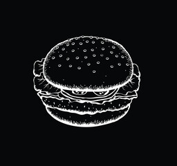 cheeseburger 2_B&W