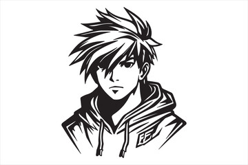 Anime silhouette illustration