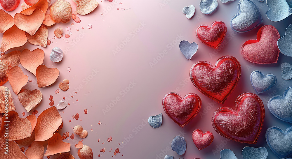 Poster gradient valentine's day design template. top view. generative ai.