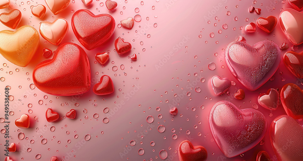 Poster Gradient valentine's day design template. top view. Generative AI.