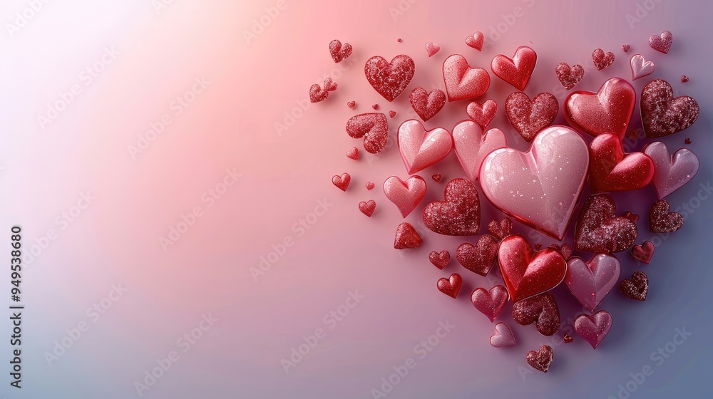 Poster Gradient valentine's day design template. top view. Generative AI.