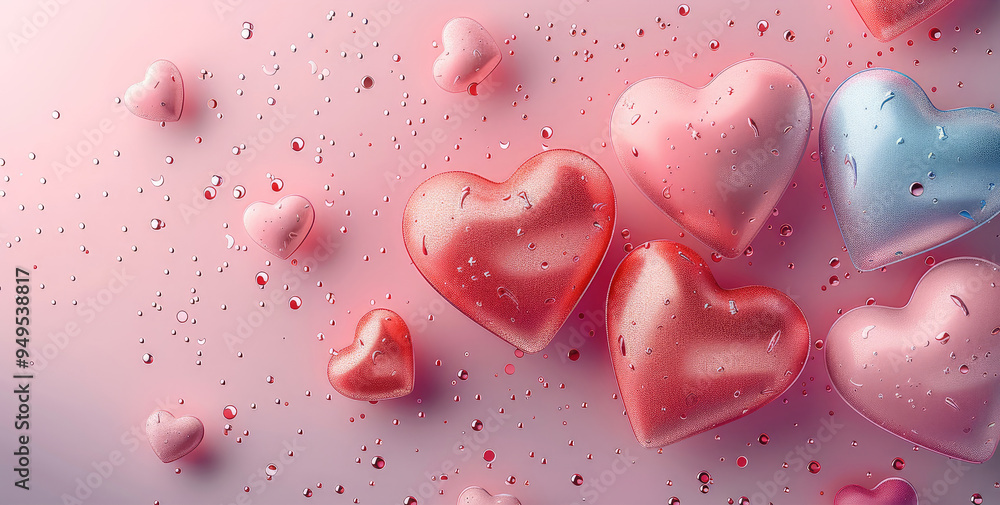 Aufkleber gradient valentine's day design template. top view. generative ai.