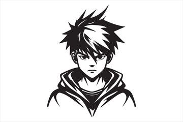 Anime silhouette illustration