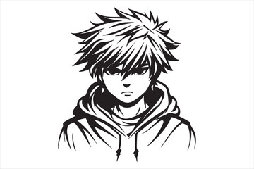 Anime silhouette illustration