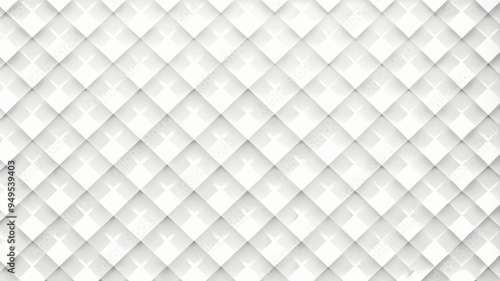 Aufkleber abstract. embossed geometric square white background, light and shadow.abstract white grey paper squ
