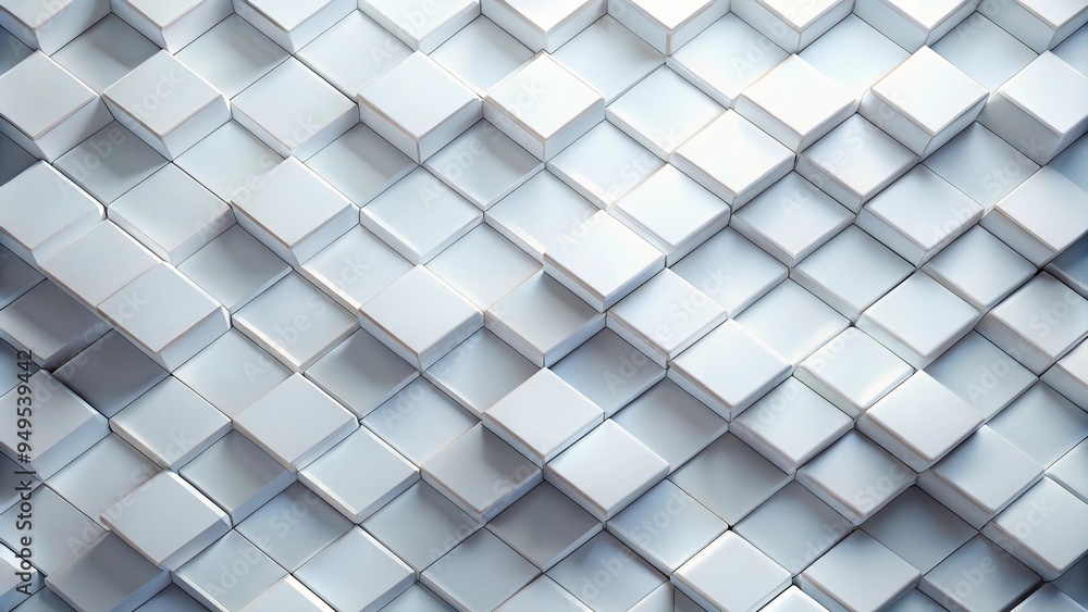 Poster abstract. embossed geometric square white background, light and shadow.abstract white grey paper squ