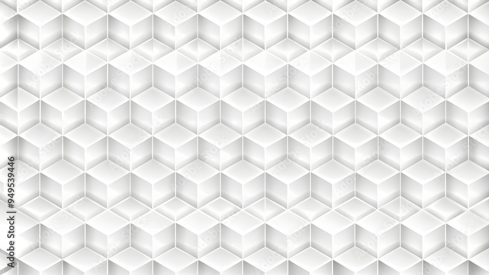 Aufkleber abstract. embossed geometric square white background, light and shadow.abstract white grey paper squ