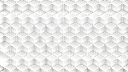 Abstract. Embossed geometric square white background, light and shadow.Abstract white grey paper square background. Minimal white and gray 3d geometric square pattern design.