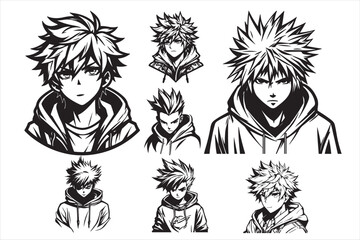 Anime silhouette illustration