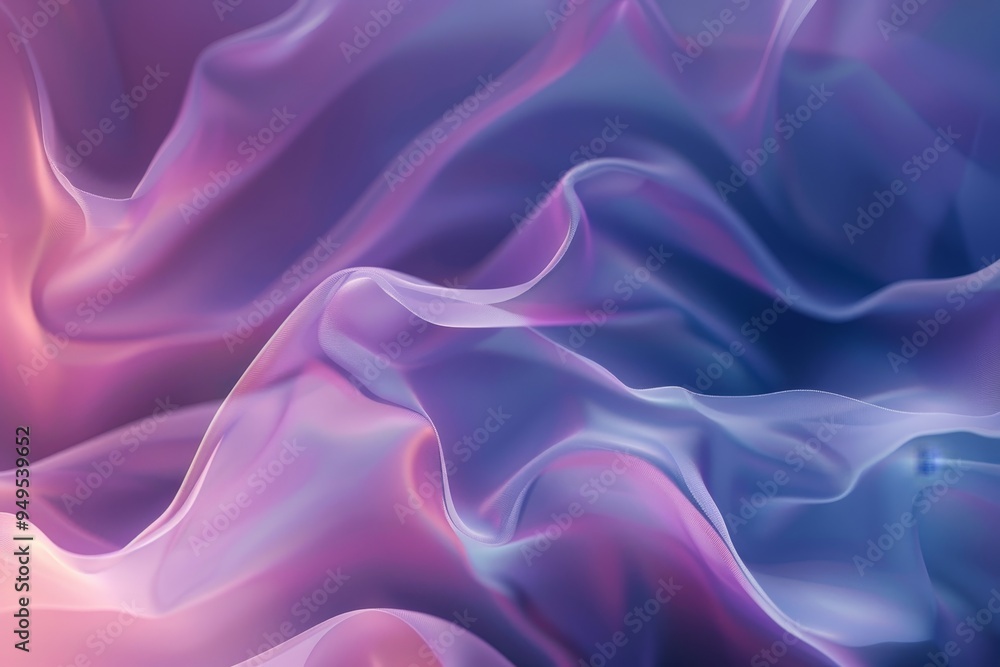 Poster an abstract background of purple and blue colors featuring wavy lines flowing across the image, smoo