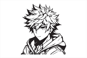 Anime silhouette illustration