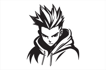 Anime silhouette illustration