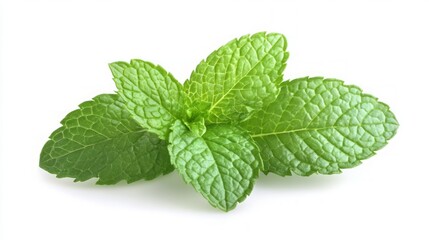 Fresh mint isolated on white background. Fresh mint leaf. Clipping path mint. Mint macro studio photo