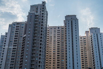 Fototapeta premium view of skyscrapers in north jakarta.