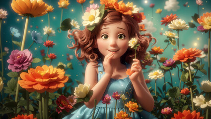 little girl with christmas tree