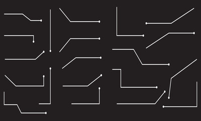 Callouts titles set. Digital callouts . Line callout label set. isolated on  black background. Vector illustration. EPS 10