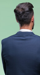 Back view of Businessman. Back view of a bearded man in a suit