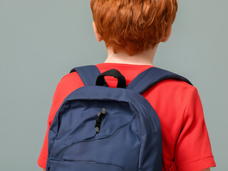 back view of a person, Back view of a child carrying a backpack, back view of a student