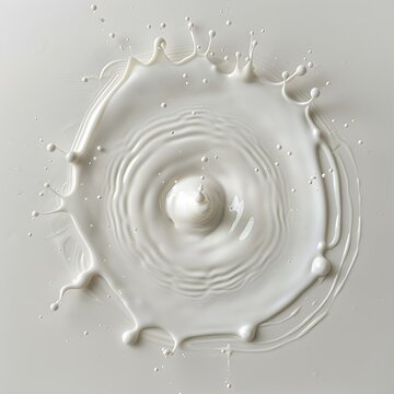 Milk Drop Splash in Isolated White Background Photography