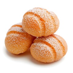 Delectable Italian Amaretti Cookies on White Background