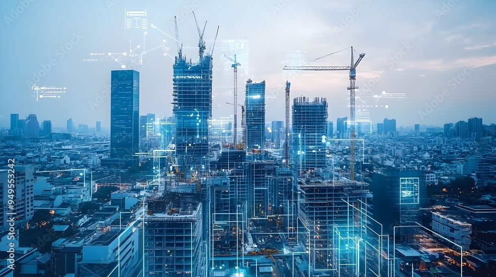 Poster coordination of iot enabled construction teams on a skyscraper project streamlining workflows and im