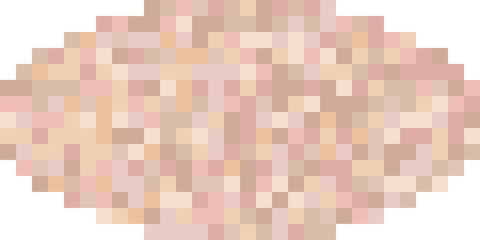 Pixelated skin nude tone censorship bar in oval shape. Ideal for use in content moderation, video production, and social media graphics.
