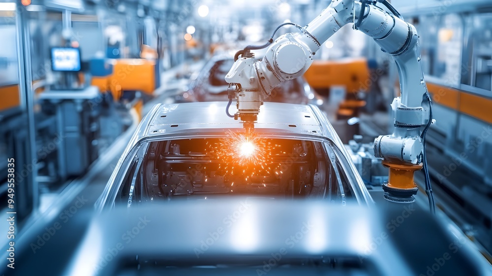 Poster robotic welding station in a highly automated car production line utilizing the power of internet of