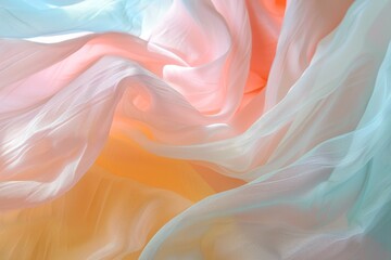 Fototapeta premium Detailed view of white and blue fabric with soft pastel hues blending seamlessly, Soft hues of pastel colors blending seamlessly