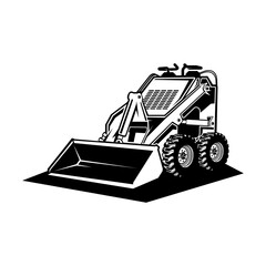Mini Skid steer loader company logo vector image .	