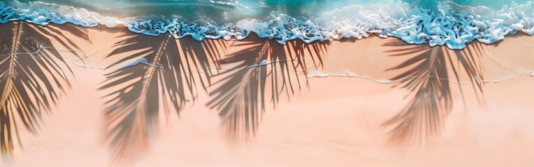 Obraz premium empty abstract sand beach with palm leaf shadow