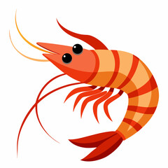 shrimp, vector illustration, silhouette, logo icon  