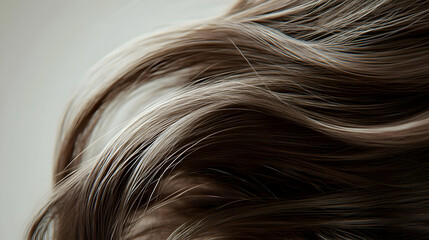 Naklejka premium Close up of Smooth Shiny Brown Hair Texture