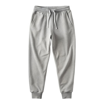 Grey jogger pants mockup Isolated white background