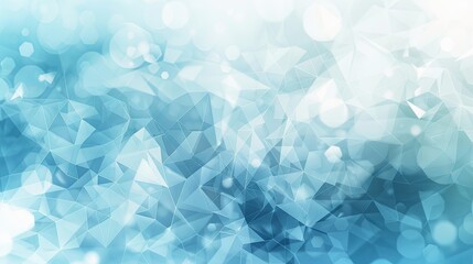 Fototapeta premium Abstract geometric background featuring a gradient of soft light blue with bokeh effects. Ideal for graphic design, business backgrounds, hi-tech technology, digital illustrations, web templates