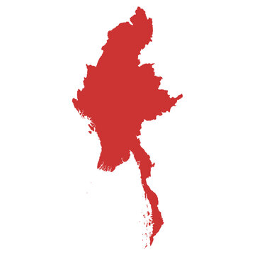 Vector outline map of Myanmar