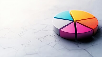 Obraz premium A colorful pie chart showing increased fuel expenses with a clean, minimal background and an elegant digital pattern