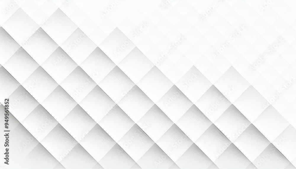 Poster silver color square pattern on the banner with shadow. abstract white and grey color geometric backg