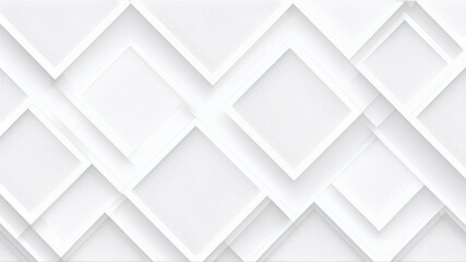 Silver color square pattern on the banner with shadow. Abstract white and grey color geometric background with copy space. Modern and minimal concept.