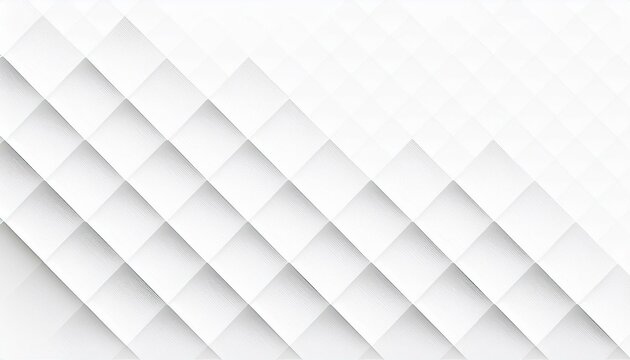 Silver color square pattern on the banner with shadow. Abstract white and grey color geometric background with copy space. Modern and minimal concept.