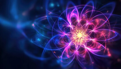 A mesmerizing abstract flower design featuring vibrant colors and energy, perfect for backgrounds and artistic projects.