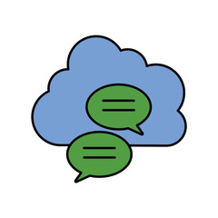 chat bubble color line icon with white background vector stock illustration