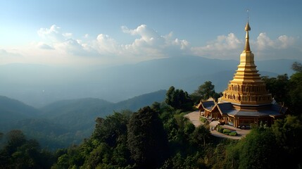 Wat Phra That Doi Suthep: The golden temple of Wat Phra That Doi Suthep overlooking Chiang Mai from its mountain perch.
