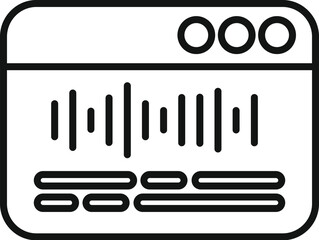 Simple icon of a webpage showing soundwave bars for online radio station