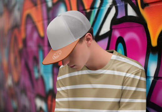 Apparel Snapback Hat And Tshirt Mockup With Generative AI